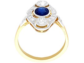 Vintage Art Deco Diamond and Sapphire Ring