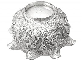 Burmese silver bowl underside