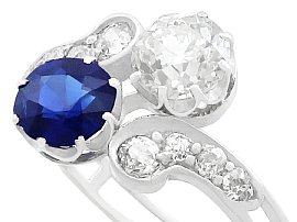 Victorian Sapphire & Diamond Twist Ring