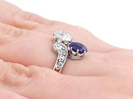 Victorian Sapphire & Diamond Ring Wearing