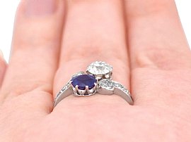 Wearing Sapphire & Diamond Ring
