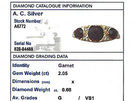Vintage Garnet & Diamond Ring Card