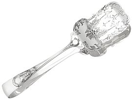 Sterling Silver Asparagus Tongs - Antique Edwardian