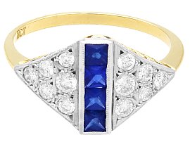 Sapphire and Diamond Dress Ring 3/4 view