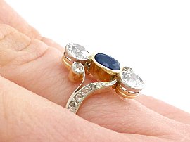 Sapphire and Diamond Ring Wearing