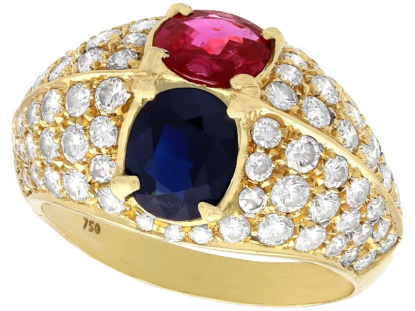 ruby and blue sapphire ring