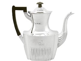 Sterling Silver Coffee Pot by Martin Hall and Co - Queen Anne Style - Antique Victorian; A7423