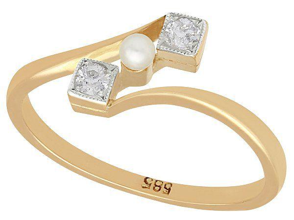 seed pearl and diamond ring