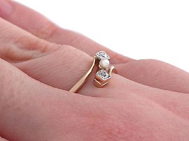 seed pearl and diamond ring wearing 