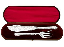 Sterling Silver Fish Servers - Antique Victorian (1884); A7789