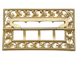 Antique Gold Belt Buckle with Rubies