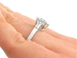 Diamond Solitaire with Accents On Hand 