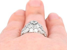 textured diamond ring wearing
