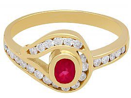 vintage gold ruby and diamond ring
