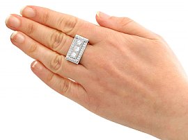Rectangular Diamond Ring Wearing 