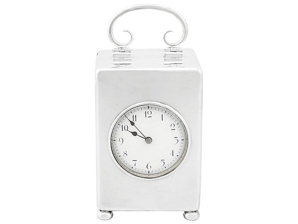 Antique Silver Carriage Clock Edwardian for Sale