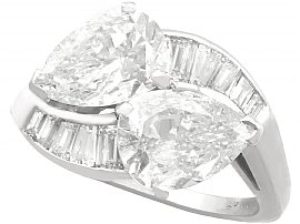 3.80 ct Diamond and Platinum Twist Ring - Vintage Circa 1990