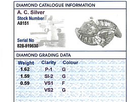 Pear Cut Diamond Ring Grading Card