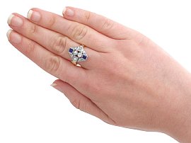 Wearing Image for Art Deco Sapphire Ring