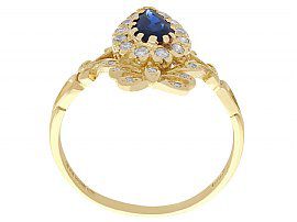 Victorian style sapphire ring in yellow gold