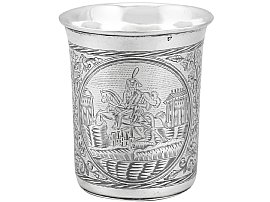 Russian Silver & Niello Enamel Beaker - Antique 1839
