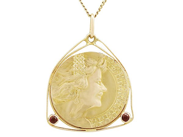 antique gold coin pendant