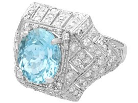 Aquamarine and Diamond Dress Ring