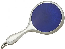 Miniature Hand Mirror in Enamel and Silver