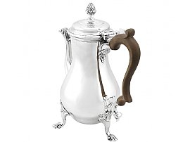 sterling silver cafe au lait set wood handle