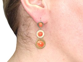 Antique Coral Earring Wearing