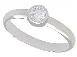 0.25ct Diamond and 18ct White Gold Solitaire Ring - Vintage Circa 1950