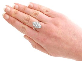 Wearing Antique Multi Diamond Ring