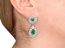 Victorian Emerald Earrings Wearing