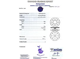 Antique Diamond Bar Brooch Certificate