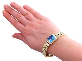 vintage aquamarine bracelet gold wearing