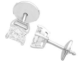 princess cut diamond earrings in platinum for sale