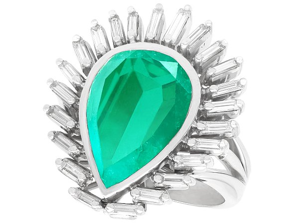 Pear Cut Emerald Dress Ring