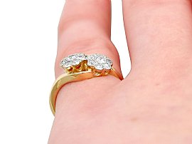 Floral Diamond Twist Ring on Finger