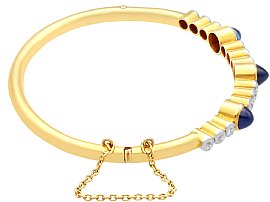 gold sapphire and diamond bangle