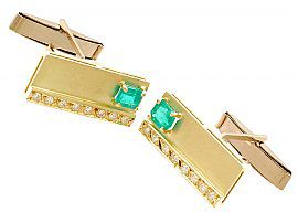 gold emerald cufflinks