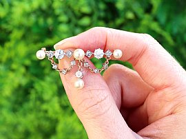 antique Diamond and Pearl Brooch 