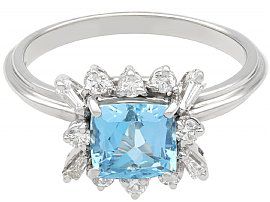Vintage Diamond Aquamarine Ring