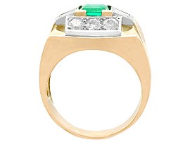Vintage Emerald Gold Ring side view distant