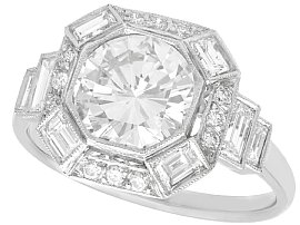 2.58 ct Diamond and Platinum Dress Ring - Art Deco Style - Contemporary
