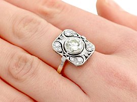 Close up view Art Deco Diamond Dress Ring