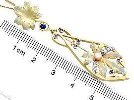 Victorian Diamond and Enamel Pendant Ruler