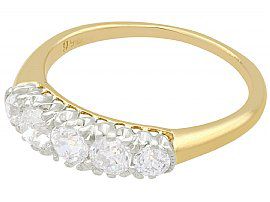 Gold 1930s Diamond Five Stone Ring