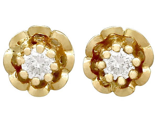 vintage 18ct yellow gold stud earrings