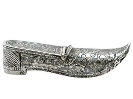 Russian Silver Shoe Vesta Case - Antique Circa 1855