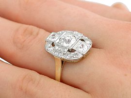 Antique Old European Cut Diamond Ring Finger Wearing